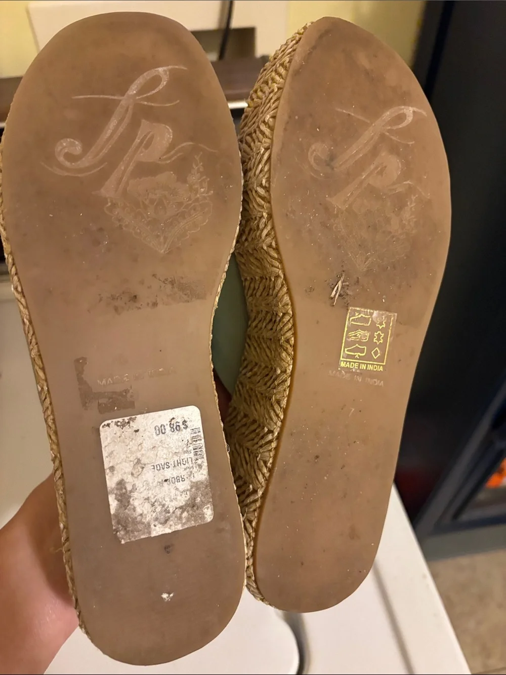 Free People Sage Green Slide Espadrille Platforms